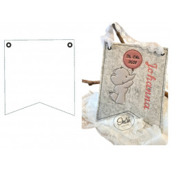 Stickdatei ITH - Wimpel Basic blanko Fähnchen mit Ösen